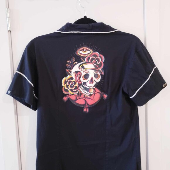 TATTOO CROSSOVER black Pinup bowling dress - Picture 4 of 12